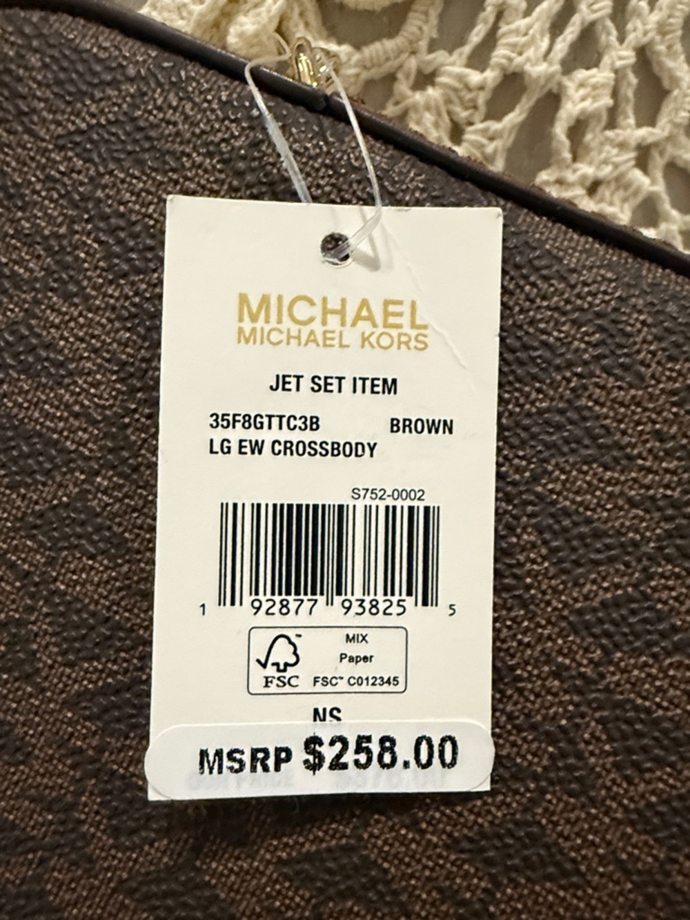 Michael Kors Brown MK Signature Crossbody Bag with Gold Logo - Picture 6 of 6